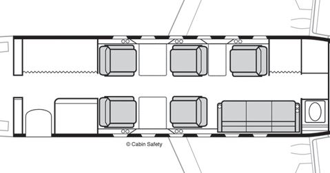 Hawker 900XP Floor Plan