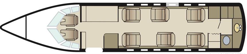 Hawker 800XP Floor Plan